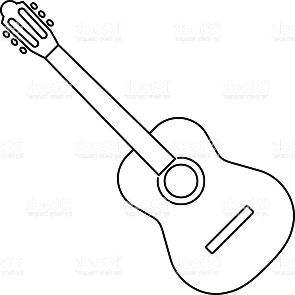 Guitar Outline Vector At Vectorified Collection Of Guitar Outline 