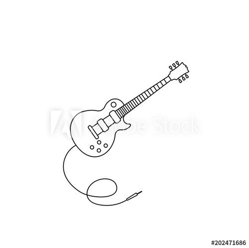 500x498 Guitar Icon Vector Music Electric Guitar Icon Outline Guitar