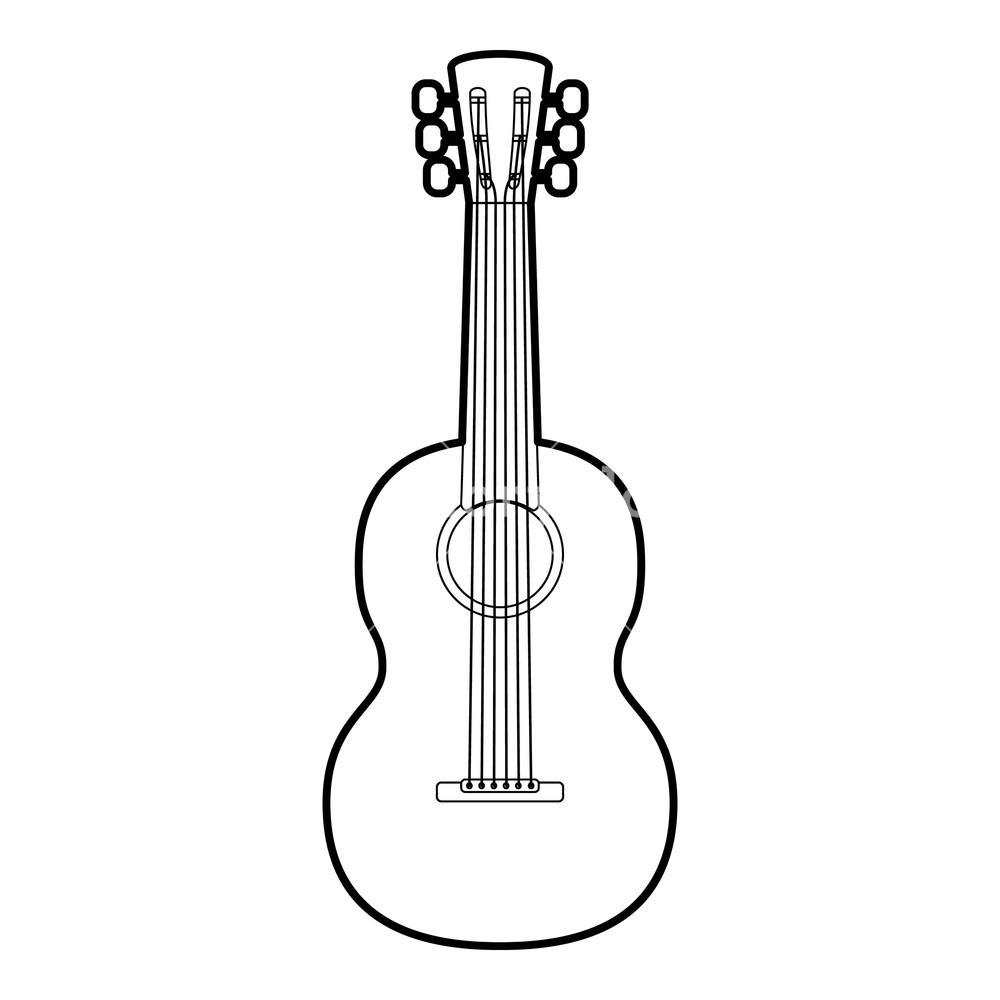 Guitar Outline Vector at Vectorified.com | Collection of Guitar Outline ...