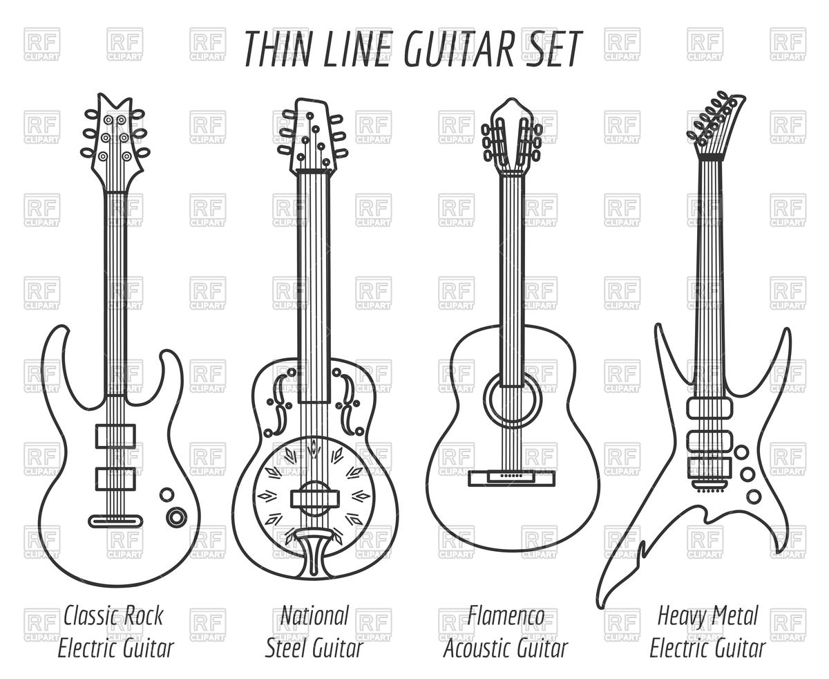 1200x982 Guitar Outline Icons Vector Image Of Signs, Symbols, Maps