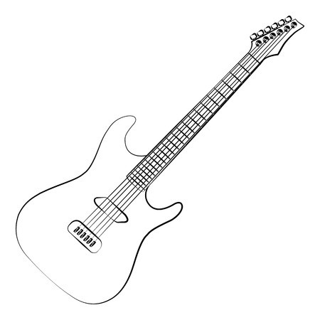 Guitar Outline Vector at Vectorified.com | Collection of Guitar Outline ...