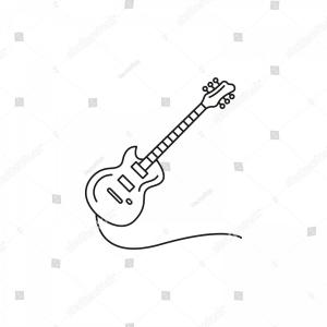 300x300 Electric Guitar Icon Outline Vector Web Hoodamathrun