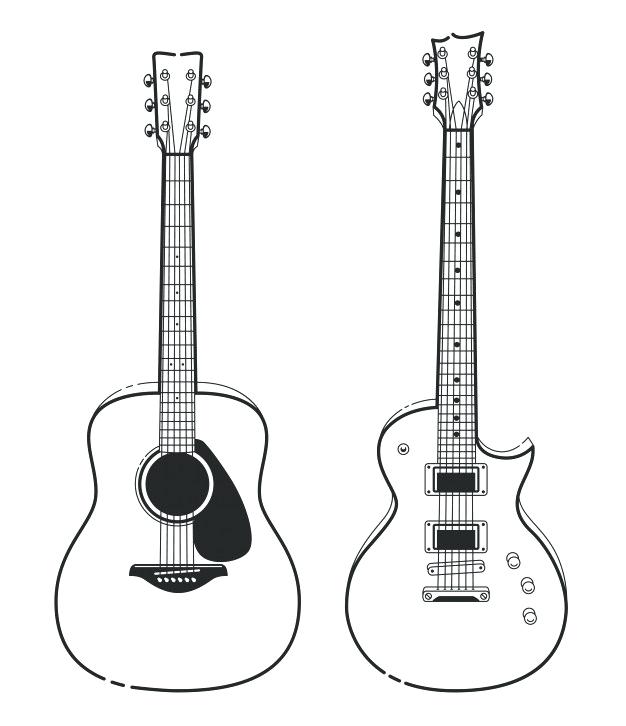 626x726 Hand Drawn Guitar Design Vector Free Download Demo Template Pedal