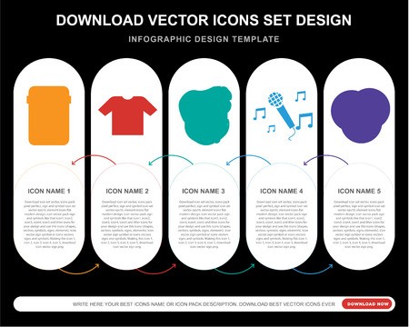 450x360 Vector Icons Such As Guitar Pedal, Shirt, Bodyguard, Sing, Vinyl