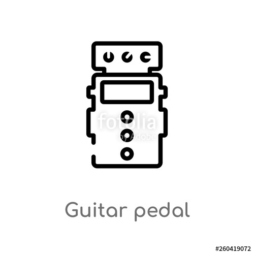 500x500 Outline Guitar Pedal Vector Icon Isolated Black Simple Line