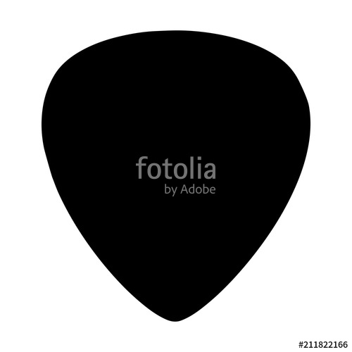 500x500 Guitar Pick Vector Icon Isolated On White Background Stock Image