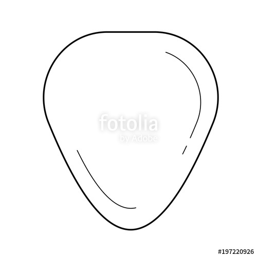 500x500 Guitar Pick Vector Line Icon Isolated On White Background Guitar