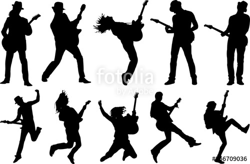 Guitar Player Silhouette Shape Vector Stock Image And Royalty 500x329 Guitar Player Silhouette Shape Vector Stock Image And Royalty