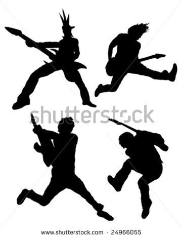 Rock Guitar Player Silhouettes 360x470 Rock Guitar Player Silhouettes