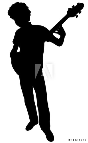 Guitar Player Silhouette Vector 309x500 Guitar Player Silhouette Vector