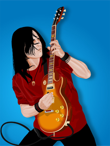 Guitar Player Free Vector In Adobe Illustrator 450x600 Guitar Player Free Vector In Adobe Illustrator