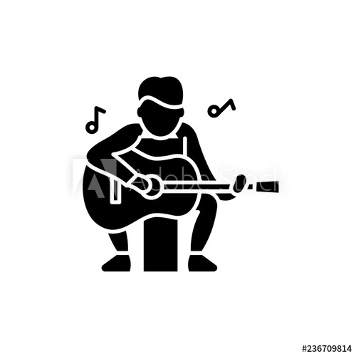 Guitar Player Black Icon, Concept Vector Sign On Isolated 500x500 Guitar Player Black Icon, Concept Vector Sign On Isolated