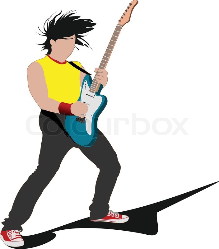 Guitar Player Isolated On The White Stock Vector Colourbox 704x800 Guitar Player Isolated On The White Stock Vector Colourbox