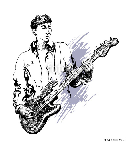 Guitar Player Hand Drawn Vector Illustration Stock Image 440x500 Guitar Player Hand Drawn Vector Illustration Stock Image