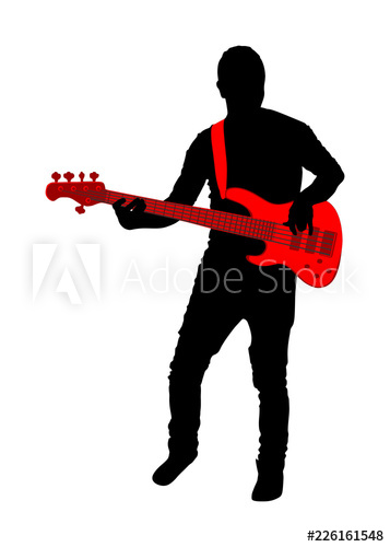 Guitarist Player Vector Silhouette Isolated On White Background 357x500 Guitarist Player Vector Silhouette Isolated On White Background