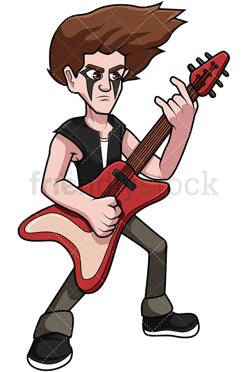 Heavy Metal Guitar Player Cartoon Vector Clipart 800x1200 Heavy Metal Guitar Player Cartoon Vector Clipart