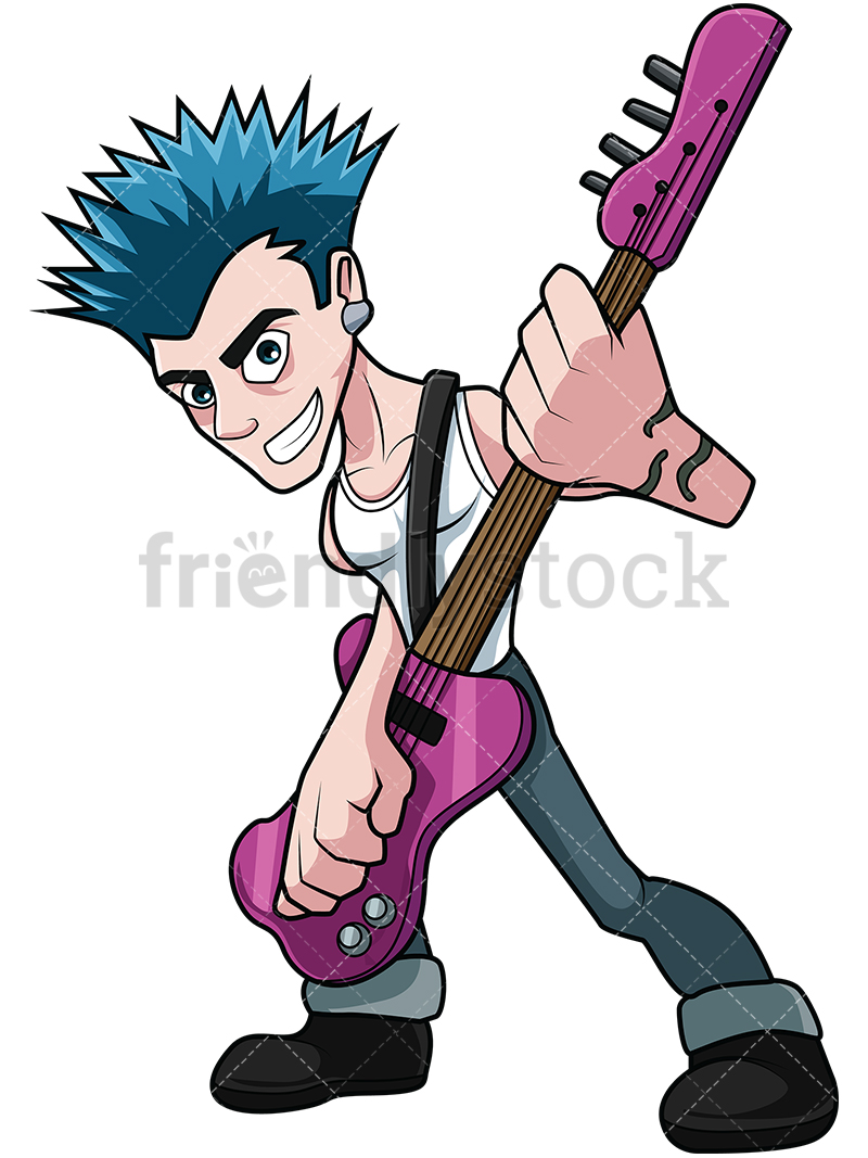 Punk Rocker Guitar Player Cartoon Vector Clipart 800x1067 Punk Rocker Guitar Player Cartoon Vector Clipart