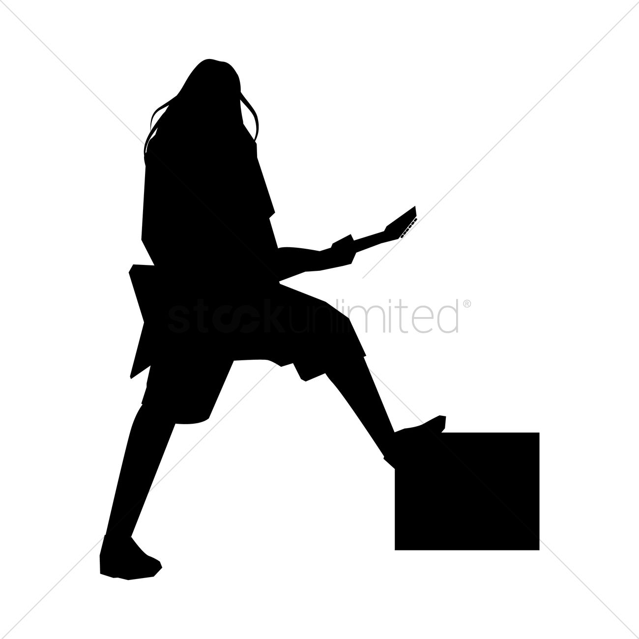 Silhouette Of A Rocker Playing The Electric Guitar Vector Image 1300x1300 Silhouette Of A Rocker Playing The Electric Guitar Vector Image