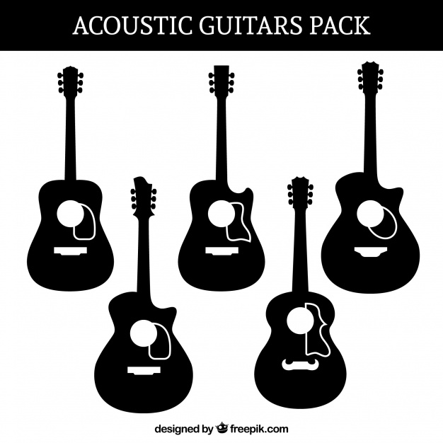626x626 Acoustic Guitar Silhouette Vector Free