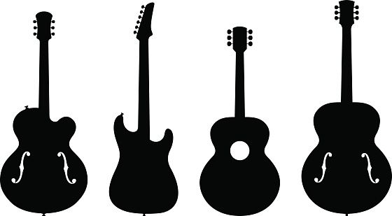 560x309 Guitars Silhouette Silhouette Guitar Vector, Silhouette Vector
