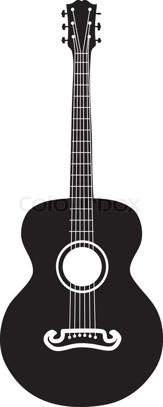 322x800 Acoustic Guitar Silhouette Stock Vector Colourbox