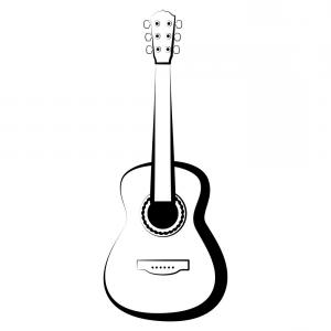 300x300 Isolated Guitar Outline Musical Instrument Vector Newwaysys