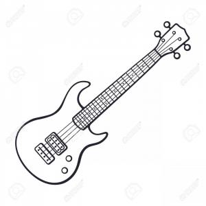 300x300 Photostock Vector Doodle Of Rock Electro Or Bass Guitar Wallkeeper