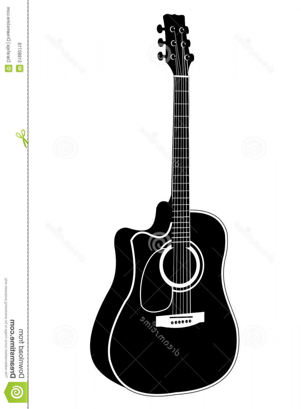 1148x1560 Stock Illustration Acoustic Guitar Vector Illustration Black