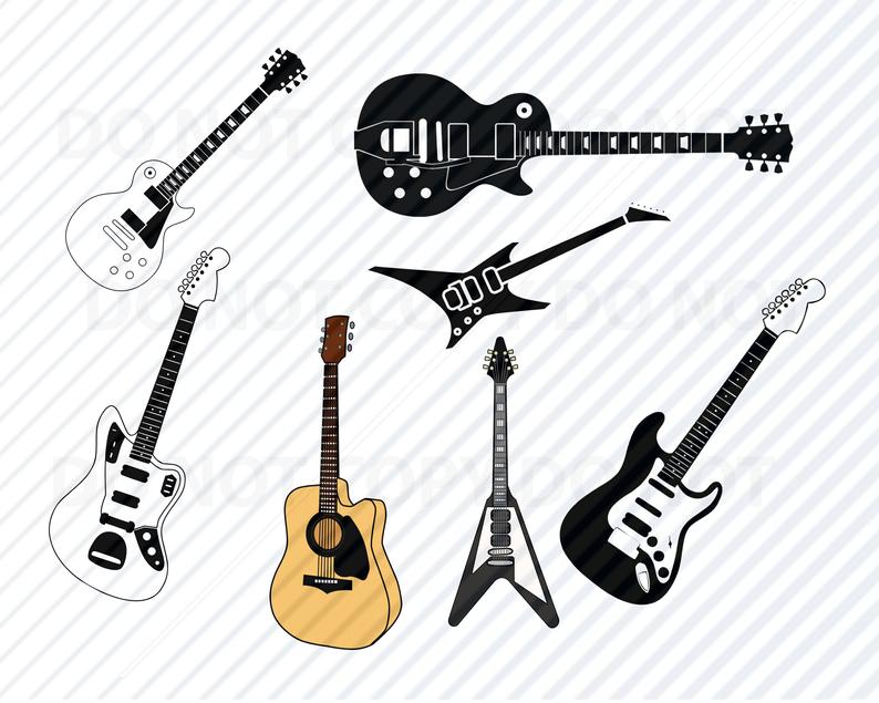 794x635 Electric Guitar Bundle Acoustic Guitar Vector Images Etsy