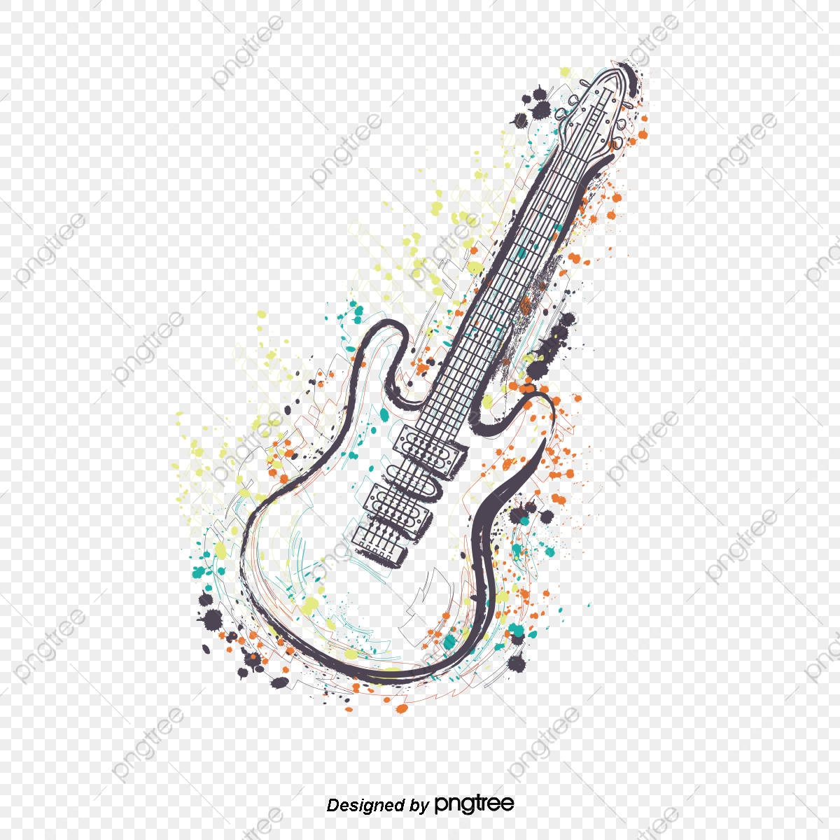1200x1200 Color Art Guitar, Color Vector, Guitar Vector, Guitar Png