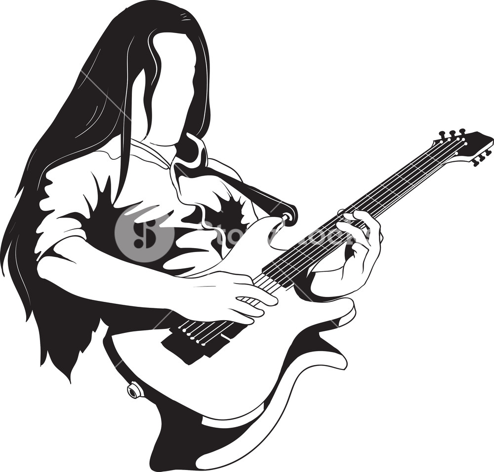 1000x957 Vector Guitar Player Royalty Free Stock Image