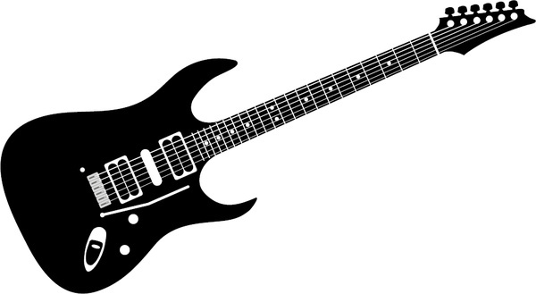 Electric Guitar Drawing Free Vector Download. 