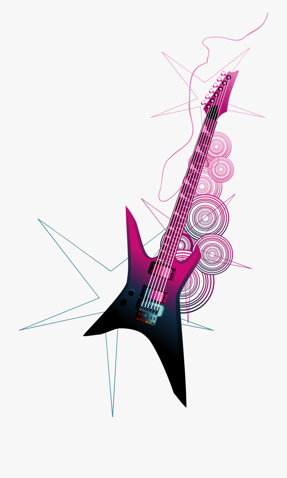 920x1532 Guitar Painted Vector Electric Free Download Png Hd