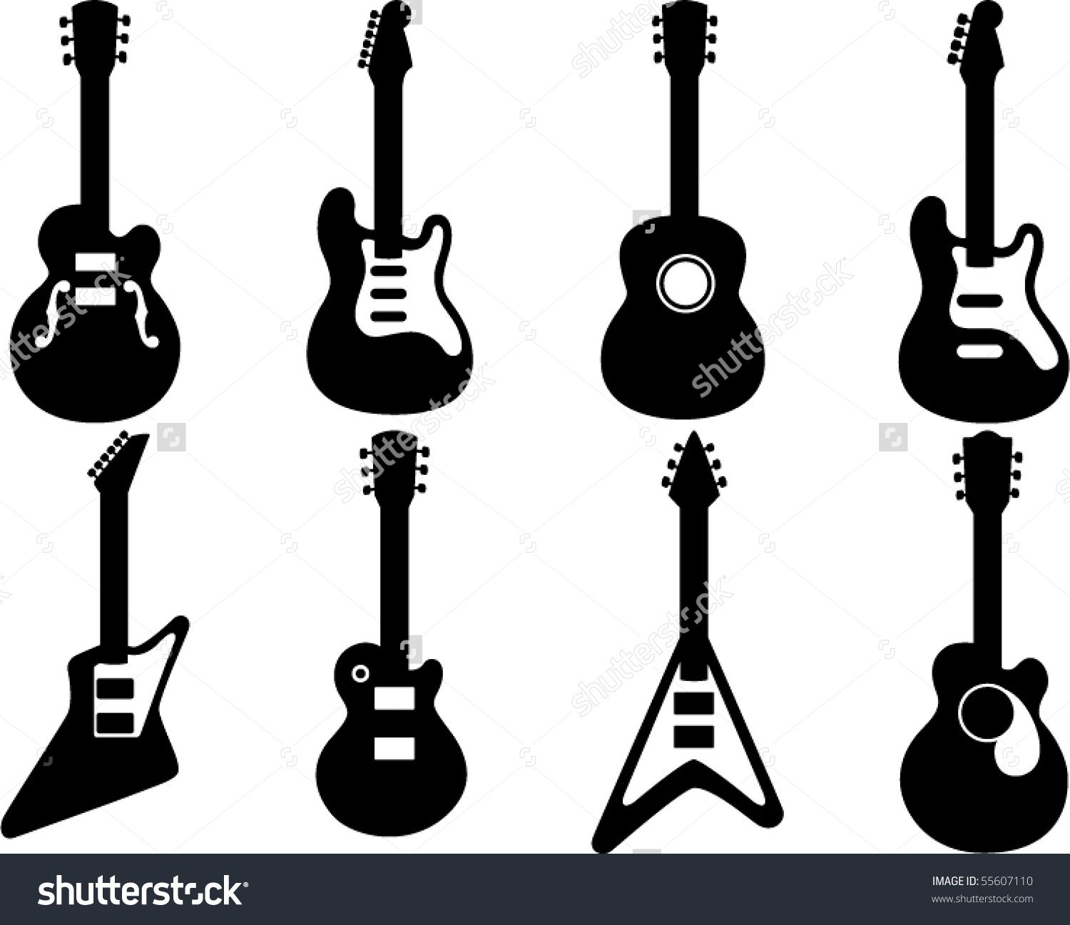 1500x1297 Guitar Silhouettes