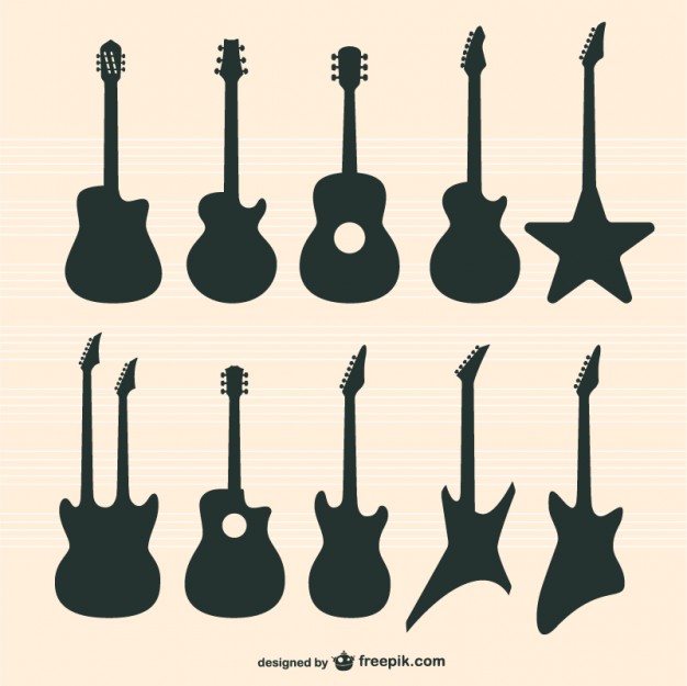 626x625 Conjunto De Vectores De Guitarras Descargar Vectores Gratis