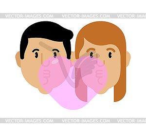 300x270 Couple Love Heart Shaped With Chewing Gum