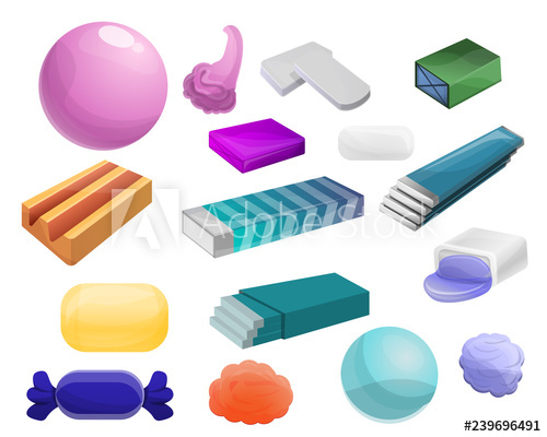500x400 Gum Icon Set Cartoon Set Of Gum Vector Icons For Web Design