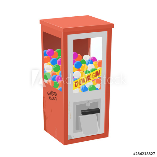 500x500 Funny Cartoon Illustration Of A Gumball Machine