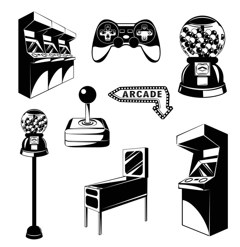 794x819 Arcade Room Badges Set Video Game Gaming Machine Computer Etsy