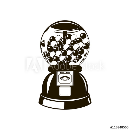 500x500 Black And White Gumball Machine Vector Illustration
