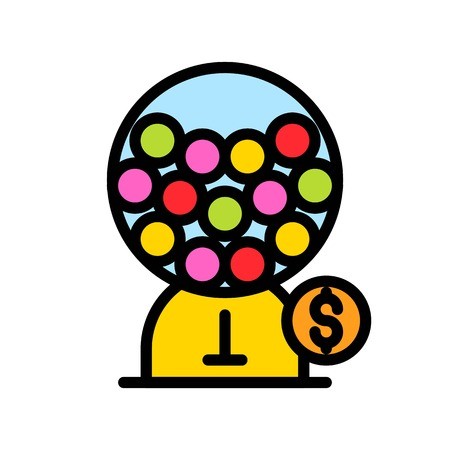 450x450 Gumball Machine Vector Illustration, Filled Style Icon Editable