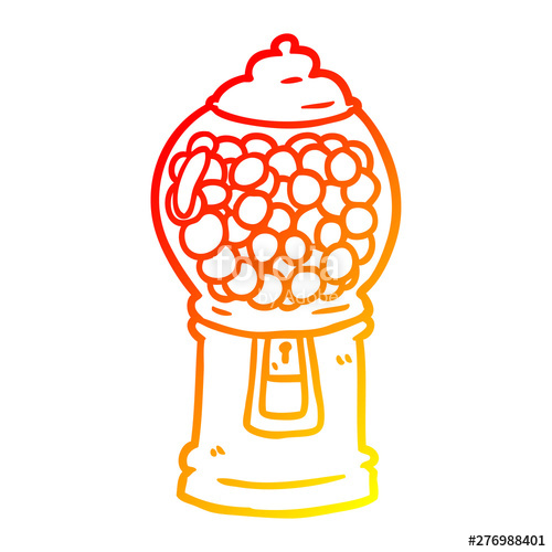 500x500 Warm Gradient Line Drawing Gumball Machine Stock Image