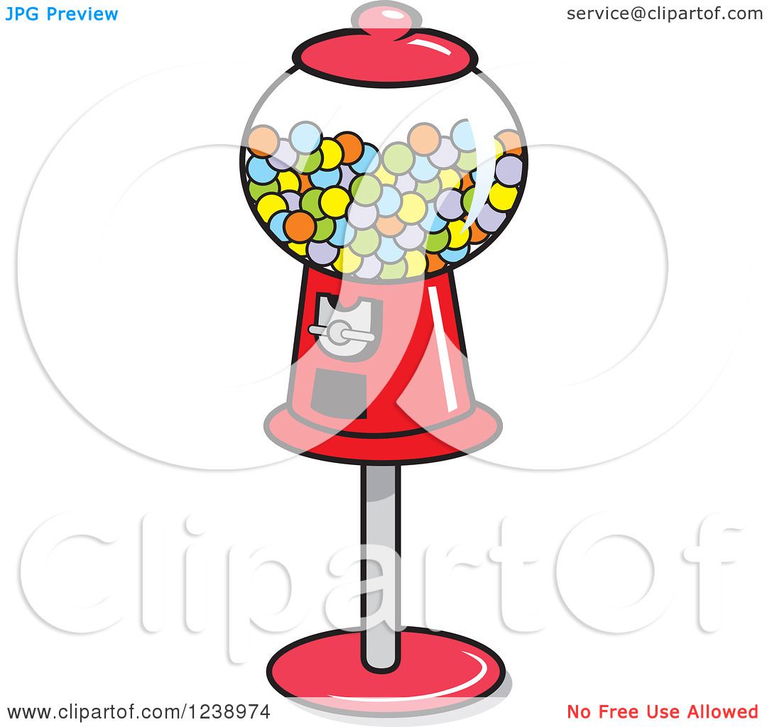 1080x1024 Clipart Of A Retro Red Gumball Machine