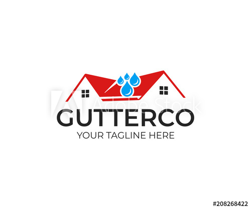 500x417 Rain Gutter And House Roof Logo Template Roof Downspout Vector