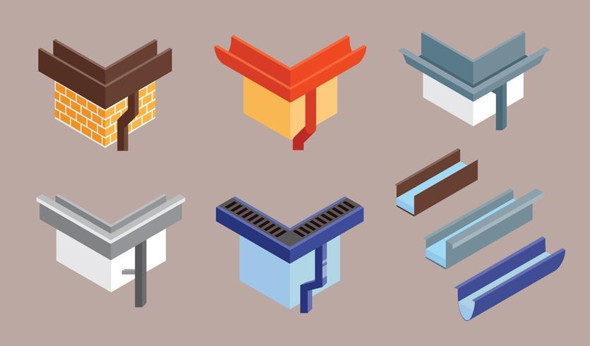 836x490 Roof Gutter Vector Flat Illustration