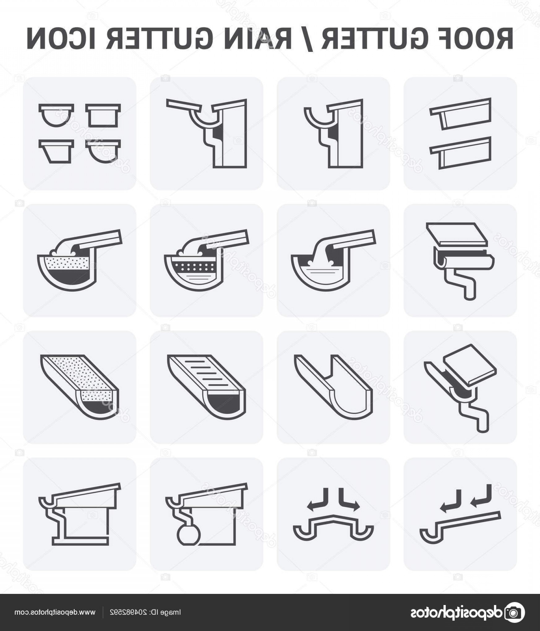 1746x2040 Stock Illustration Roof Gutter Rain Gutter Icon Handandbeak