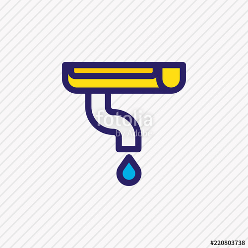 500x500 Vector Illustration Of Gutter Icon Colored Line Beautiful