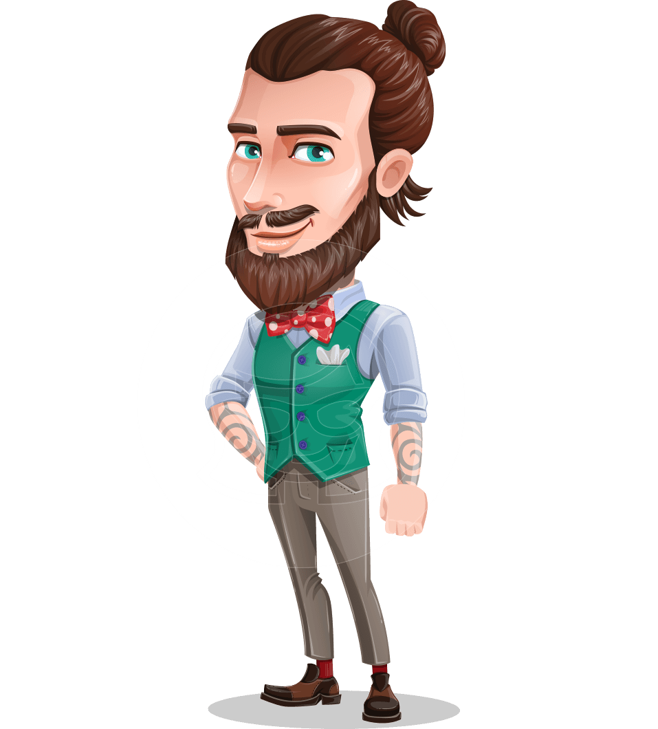 957x1060 Guy With Man Bun Cartoon Vector Character Aka Nixon Bun Vector