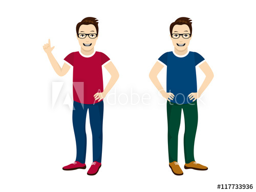 500x375 Cartoon Happy Guy Vector Illustration Of A Young Man Smiling Guy