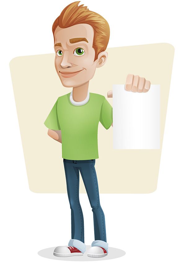594x854 Casual Guy Vector Character Holding A Note In His Hand